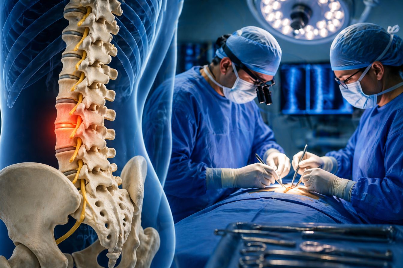 Spine surgery in Indore showing advanced spinal treatment by neurosurgeon Dr. Ashish Kumar Dwivedi
